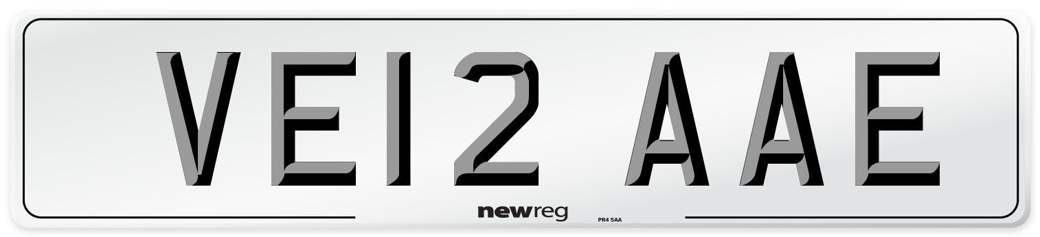 VE12 AAE Number Plate from New Reg
